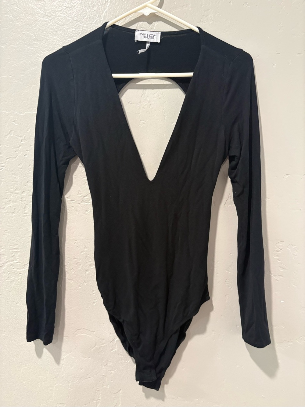 Out From Under Black Long Sleeve Open Back Bodysuit - Picture 2 of 8